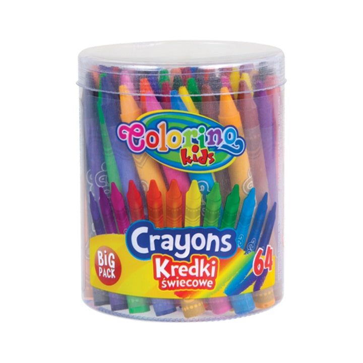 Colorino Round Wax Crayons, 64 pcs