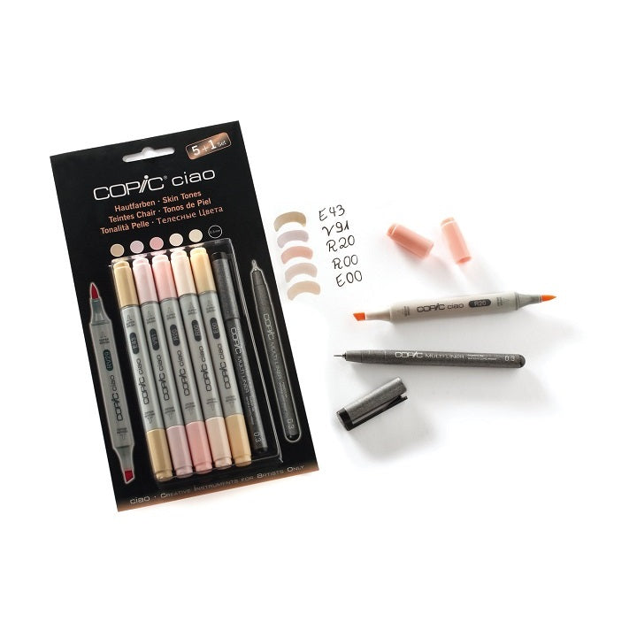 COPIC Ciao Skin Tones Marker Set of 5+1