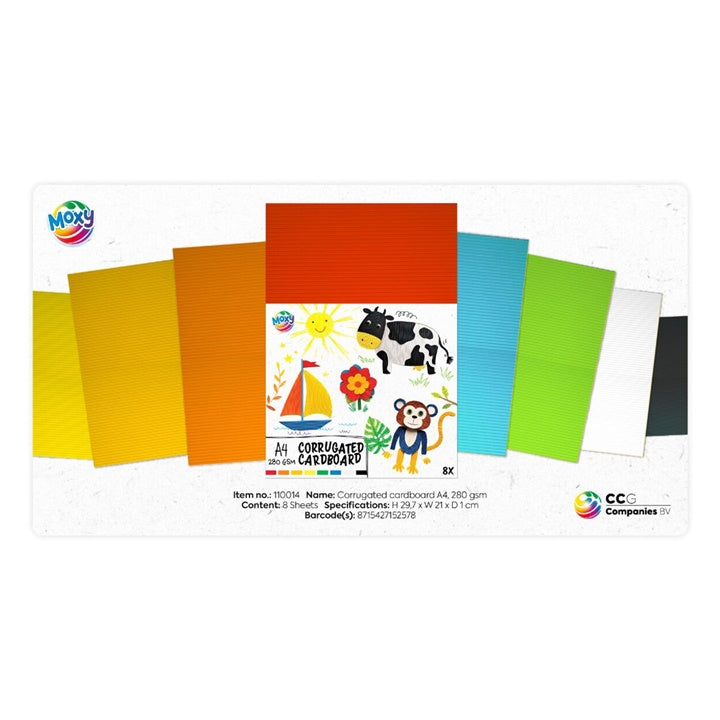 Corrugated Cardboard A4, 8-Color Assortment | Set of 8 Sheets — image 2