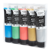 Creall Studio Acrylics Acrylic Paint Set, 5 x 120 ml, Mix