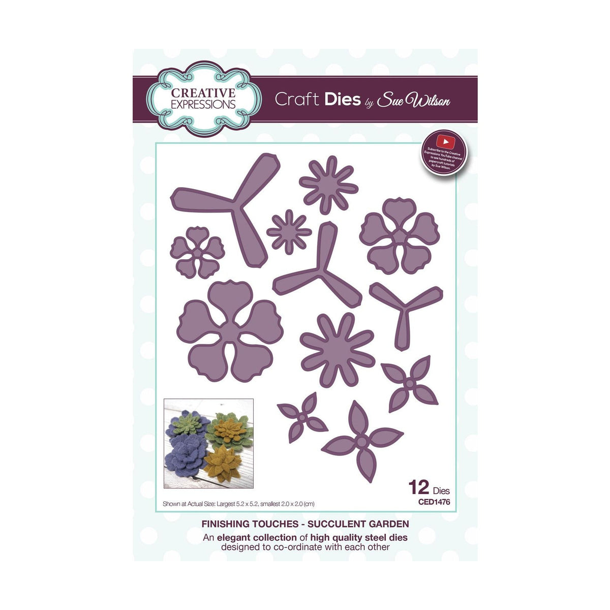 CREATIVE EXPRESSIONS Cutting and Embossing Dies Succulent Garden - 12 pcs