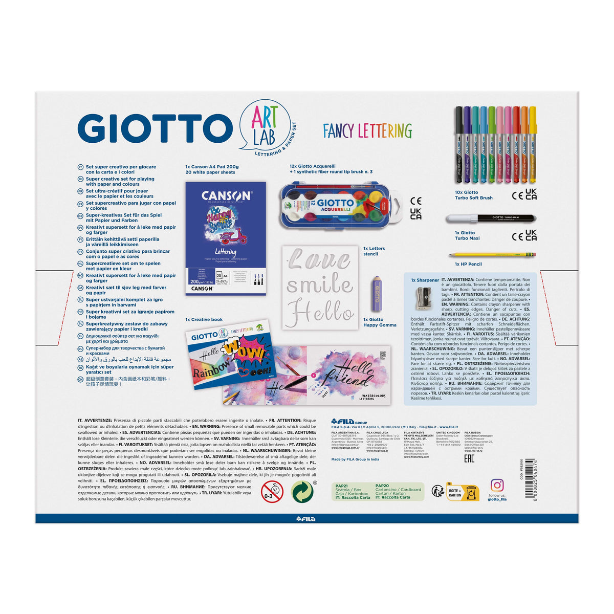 Creative Lettering Set GIOTTO Fancy Lettering - 45 pcs
