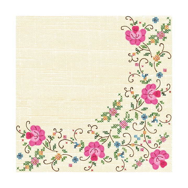 Cross Stitch Frame Eco Decoupage Napkin - 1 pc