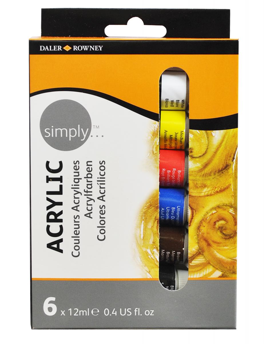 Daler-Rowney Acrylic Paint Set of 6 x 12 ml