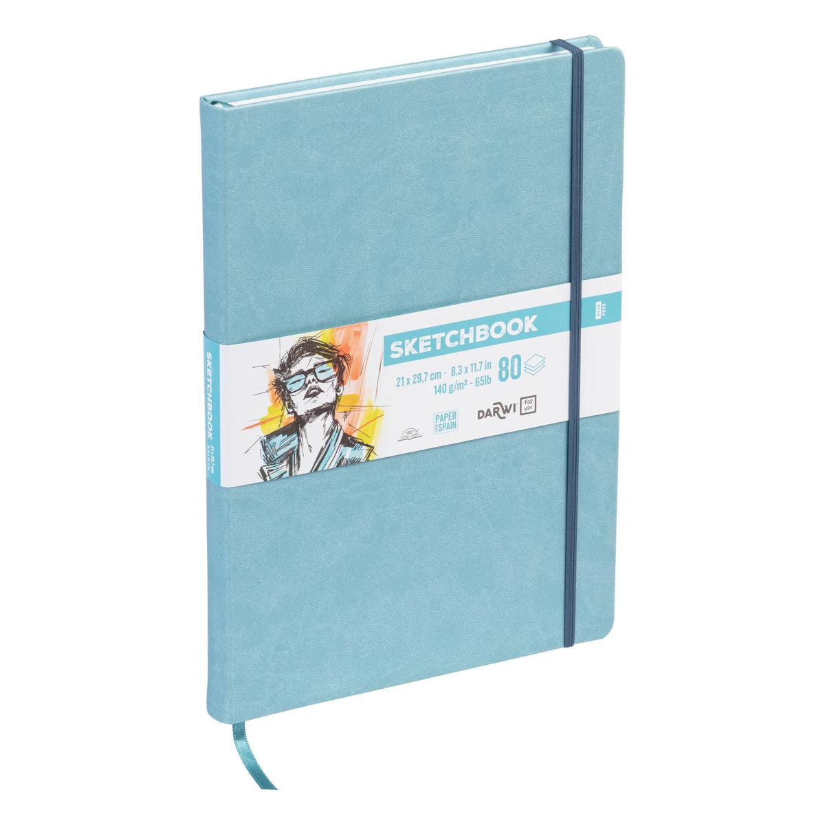 DARWI Soft Blue Sketching Pad A4 140 g/m² 80 sheets