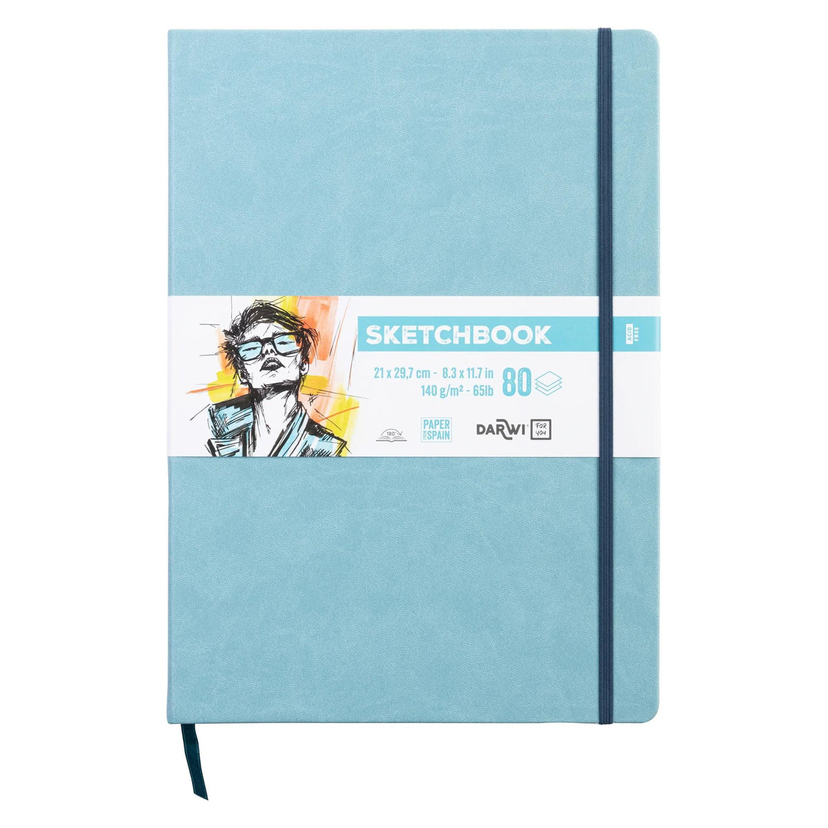 DARWI Soft Blue Sketching Pad A4 140 g/m² 80 sheets