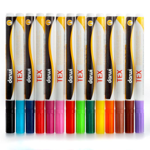 DARWI TEX Fine Fabric Paint Pens, 3 ml | various shades — image 1