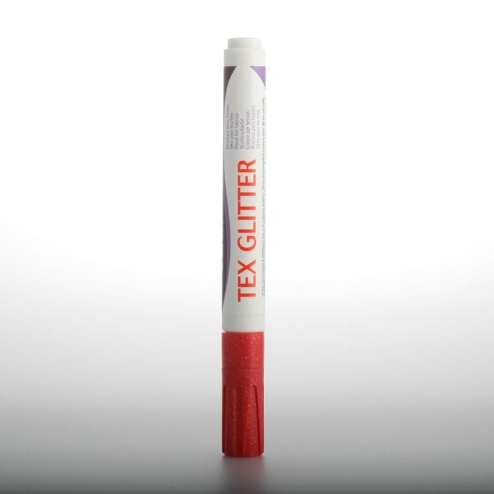 DARWI TEX glitter fabric markers, 6 ml – crimson red