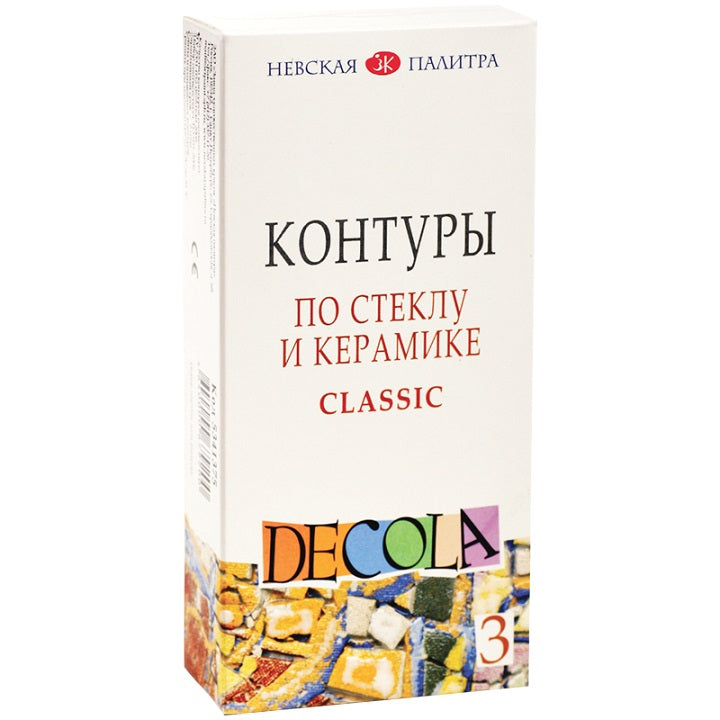 Decola Glass and Ceramic Contour Paint Set / 3 x 18 ml