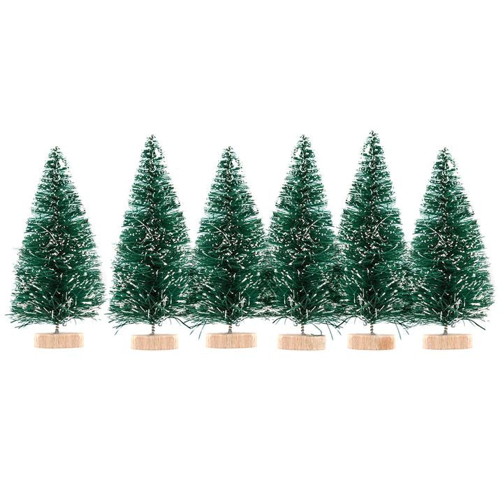 Decorative Christmas Mini Trees, Set of 6 - Image 1