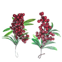 Decorative Red Berry Branches, Set of 2