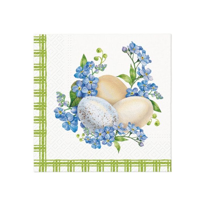 Decoupage Napkins - Eggs in Forget-Me-Nots - 1 pc