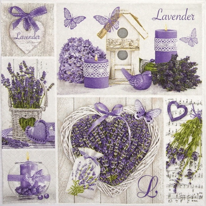 Decoupage Napkins Lavender Collage - 1 pc