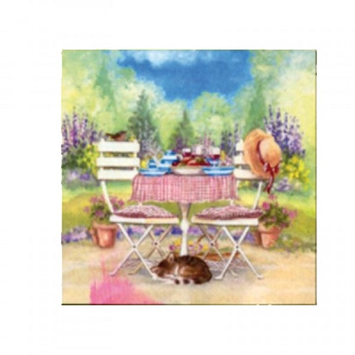 Decoupage Napkins Lunch on Garden Table - 1 pc