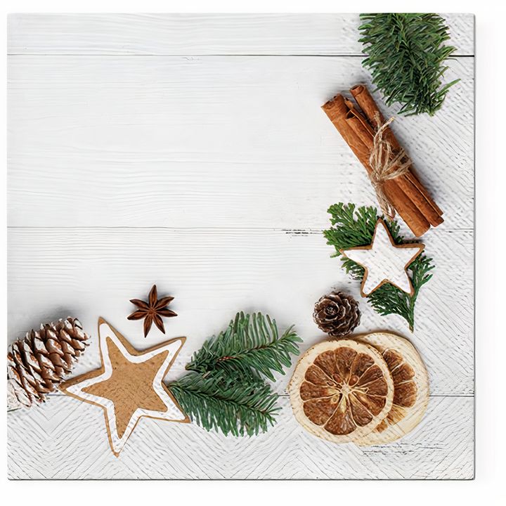 Decoupage Napkins Natural Christmas Frame - 1 pc