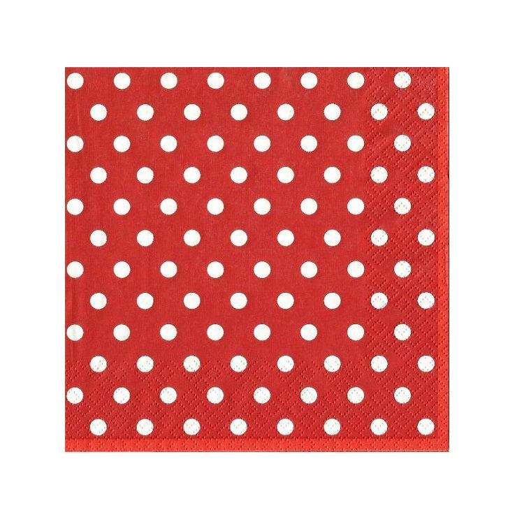 Decoupage Napkins - Red with Dots - 1 pc