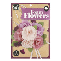 DIY Foam Flowers Set, Purple and White, Set of 3 — image 1