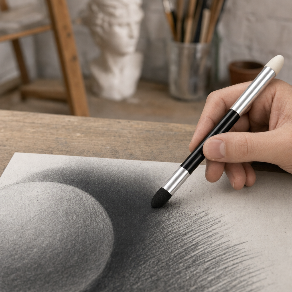 Double-Ended Drawing Blender with Sponge and Felt