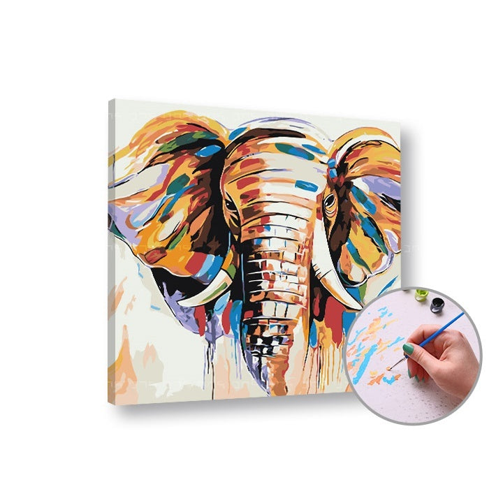 Elephant Paint by Numbers – Intermediate Difficulty | various sizes and framing option — image 1
