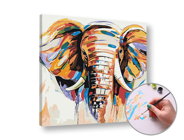 Elephant Paint by Numbers – Intermediate Difficulty | various sizes and framing option — image 2