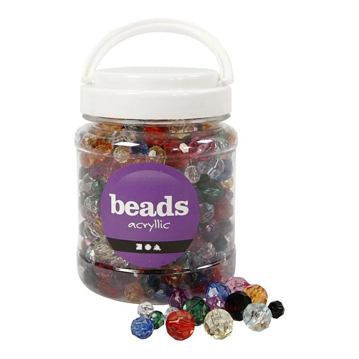 Faceted Beads, Color Mix, 500 g