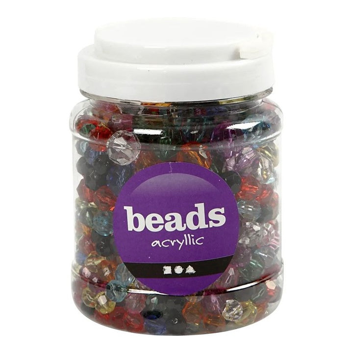 Faceted Beads, Color Mix, 500 g