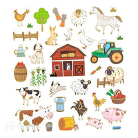 Farm Stickers, 32 pcs