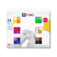 FIMO Soft Polymer Clay Set, Basic Colors, 24 x 25 g