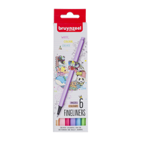 Fineliner Set Bruynzeel Pastel – 6 pcs / 0.4 mm