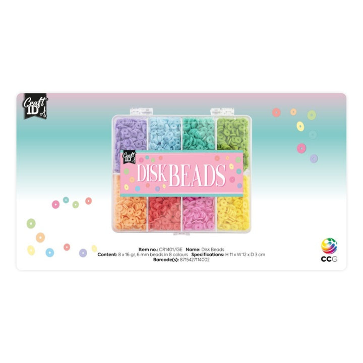 Flat Beads 6 mm, 8 Colors, Image 2