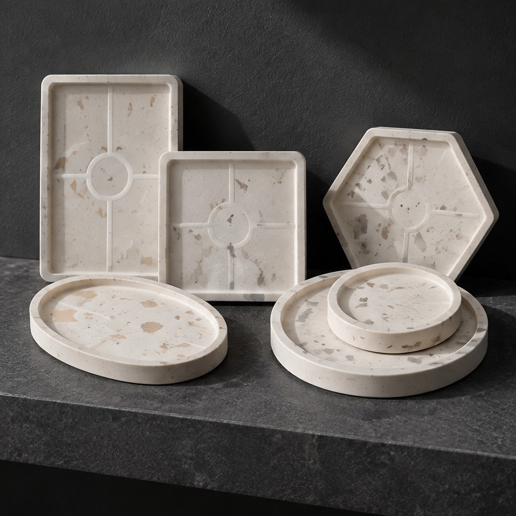 Flexible silicone mold for casting trays and coasters