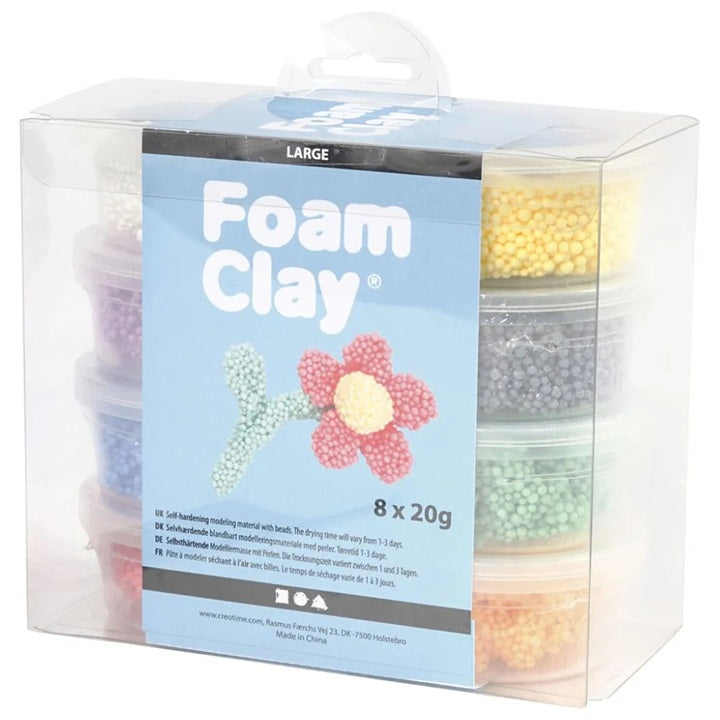 Foam Clay Modeling Clay With Large Beads, 8 x 20 g