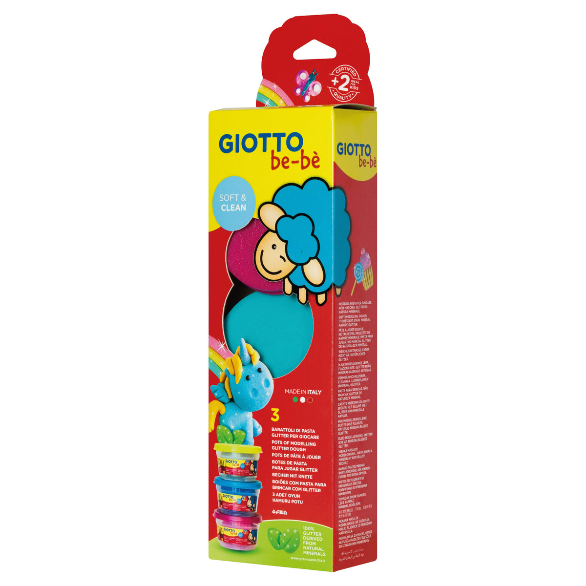 GIOTTO BE-BE Soft Glitter Modelling Dough 3 x 100 g