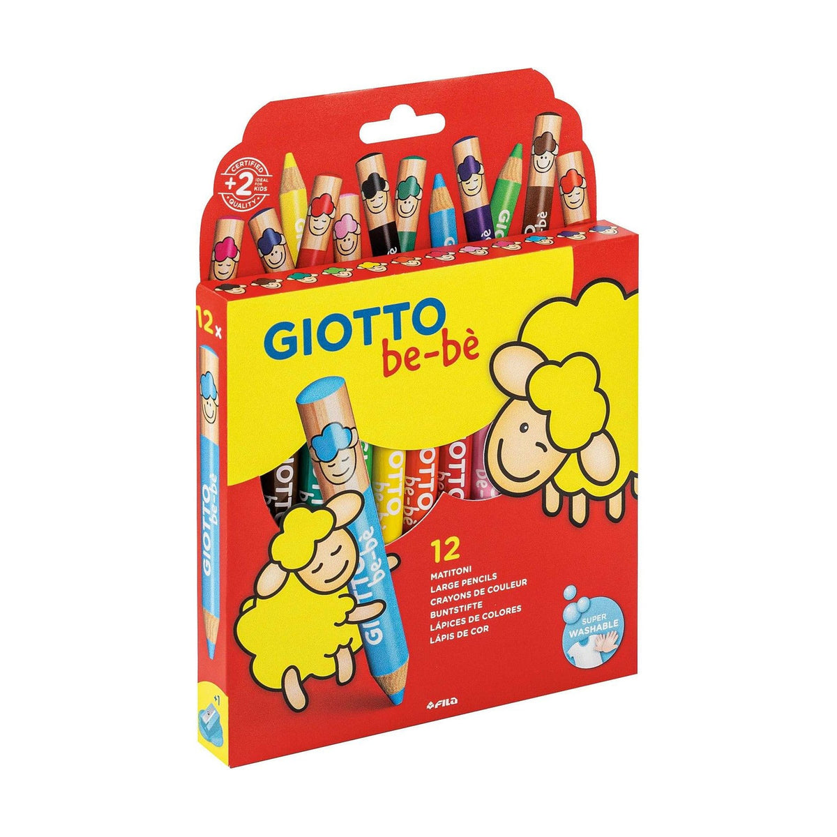 GIOTTO Be-Be Thick Round Colored Pencils - 12 colors