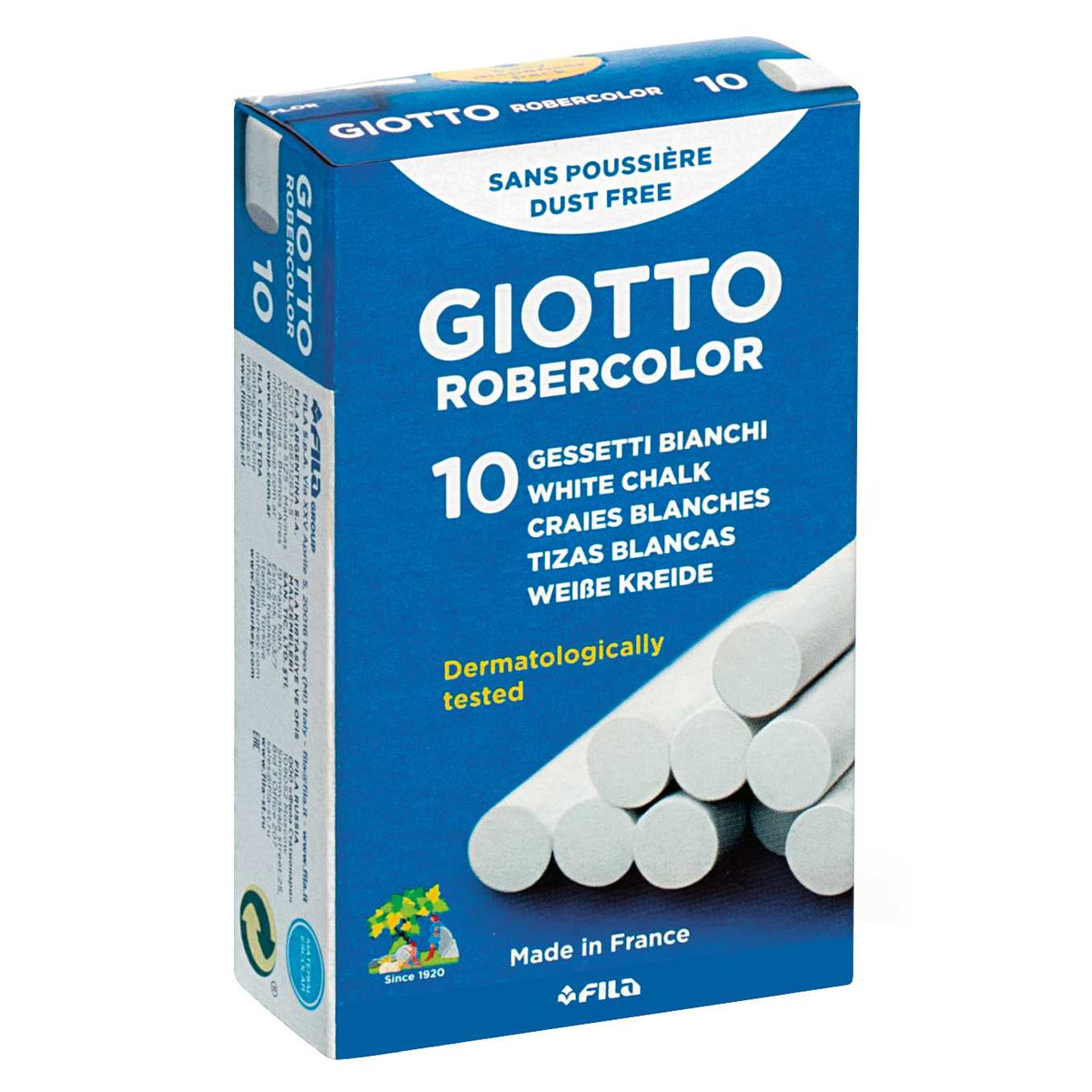 GIOTTO Robercolor Dust-Free White Chalks - 10 pcs