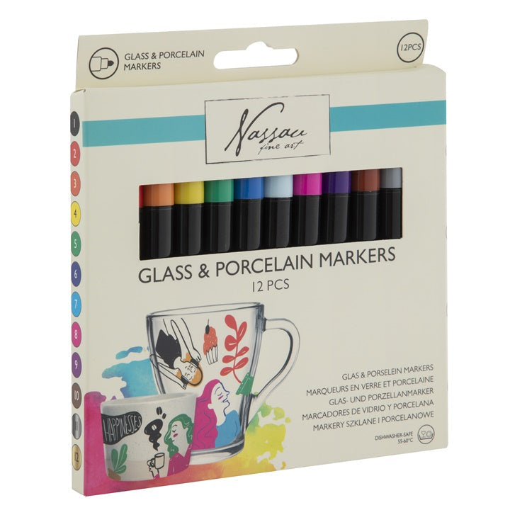 Glass and Porcelain Marker Set of 12 — image 1