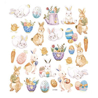 Glitter Easter Stickers | Bunnies and Eggs, 28 pcs