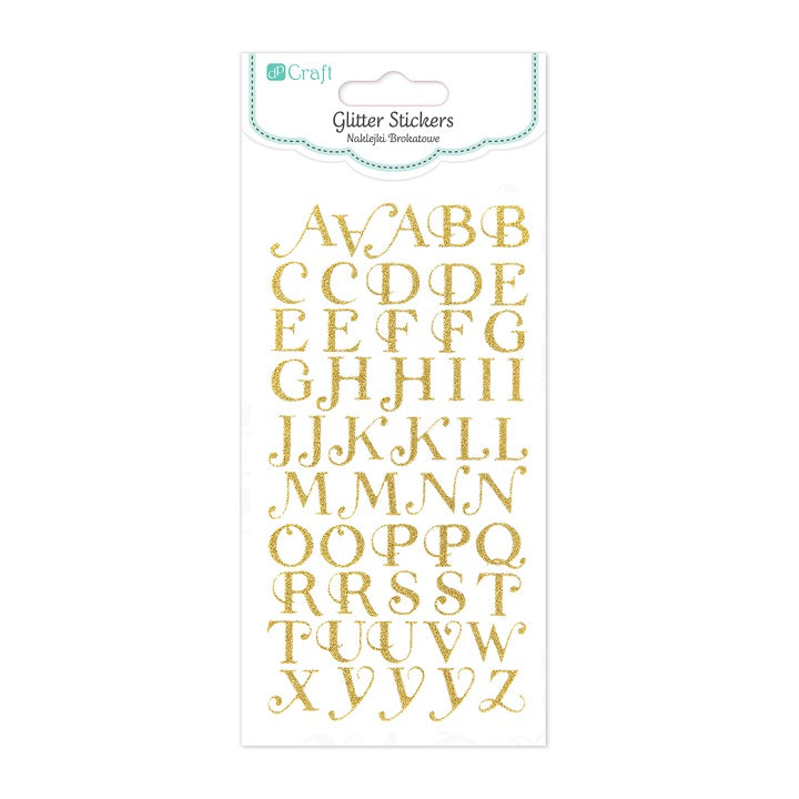 Glitter Stickers, Large Alphabet / 50 pcs