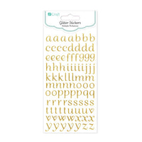 Glitter Stickers, Small Alphabet, 90 pcs