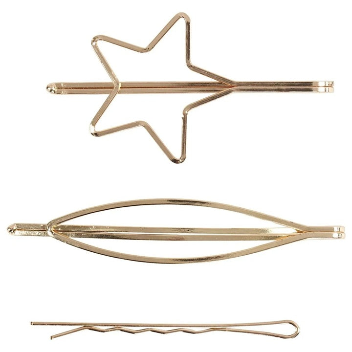 Gold Hair Clips - Set of 3 — image 1