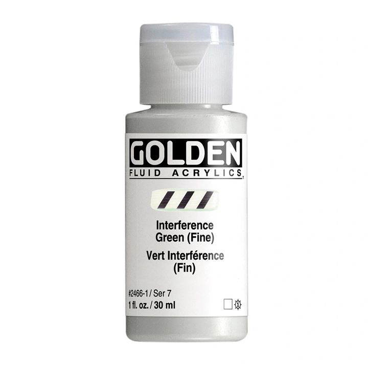 GOLDEN Fluid Interference Acrylic Paint, 118 ml – 2466 green
