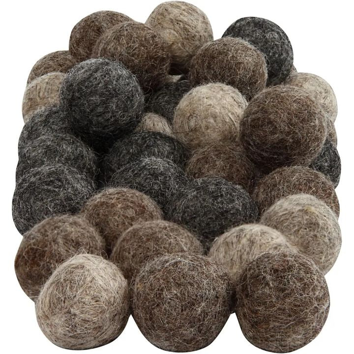Gray Felt Balls 64 pcs — image 1