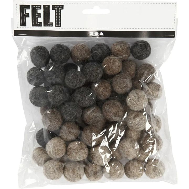 Gray Felt Balls 64 pcs — image 2