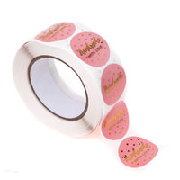 Handmade with Love Stickers on a Roll, Pink, 500 pcs