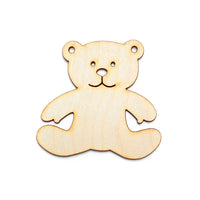 Hanging Wooden Decoupage Ornament - Teddy Bear
