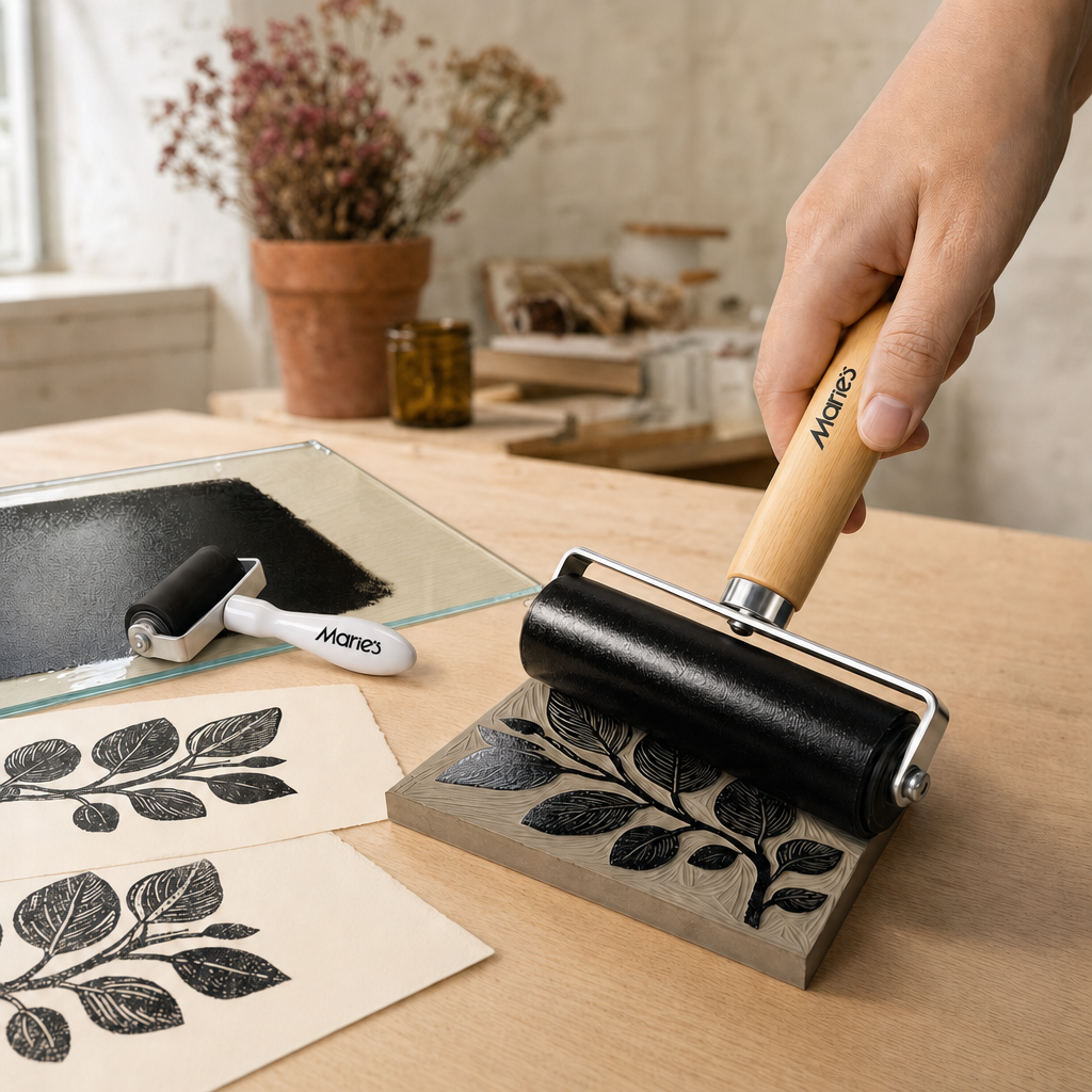 Hard Rubber Printmaking Roller for Linocut and Printing