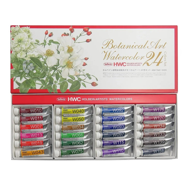 Holbein Botanical Watercolor Set, 24 x 5 ml