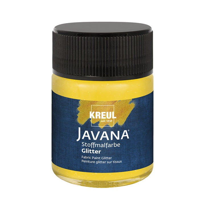 JAVANA Glitter Fabric Paint, 50 ml – golden