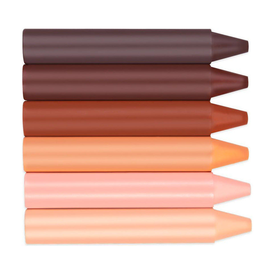JOVI Jumbo Round Wax Crayons Skin Tones - Set of 60 pcs with Sharpener