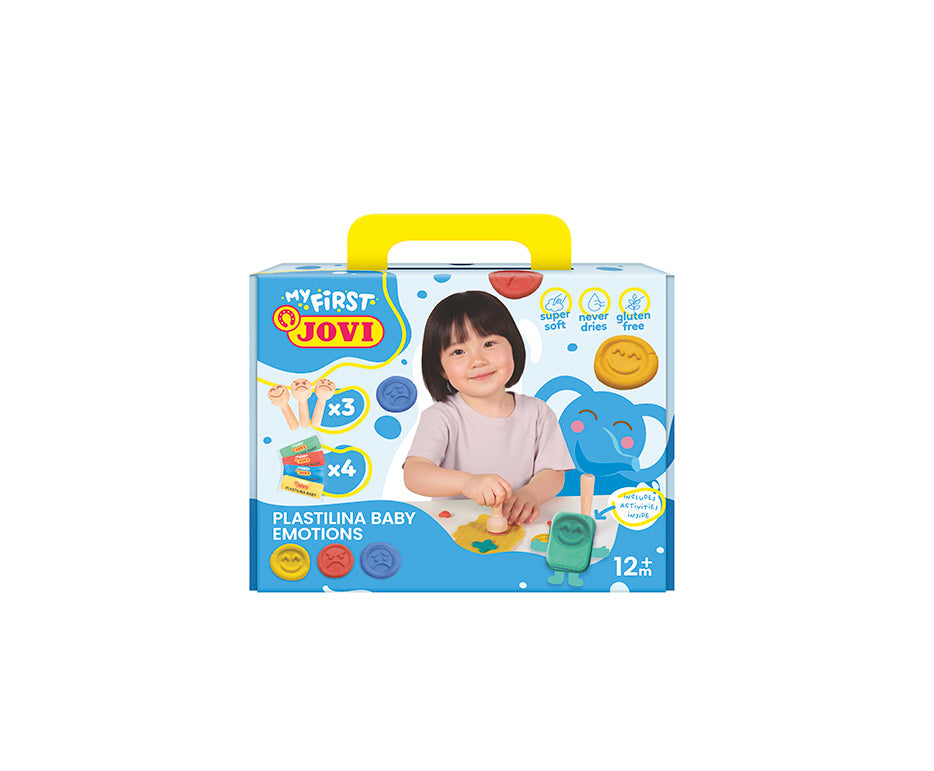 JOVI My First Soft Natural Modeling Clay Set Emotions 4 x 38 g + 3 Stamps